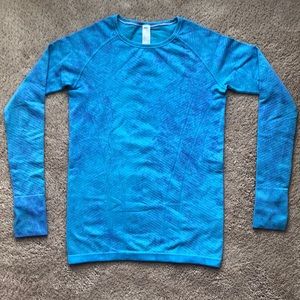 Blue and Purple tie-die Ivivva long sleeve shirt.